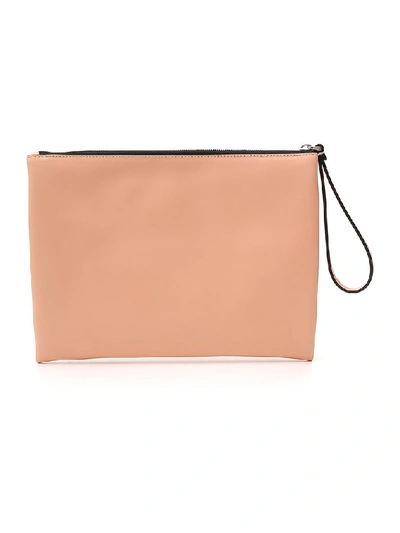Shop Marni Stud Detailed Clutch Bag In Beige