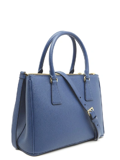 Shop Prada Galleria Small Tote Bag In Blue