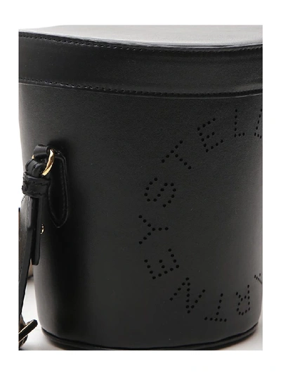 Shop Stella Mccartney Logo Bucket Bag In Black