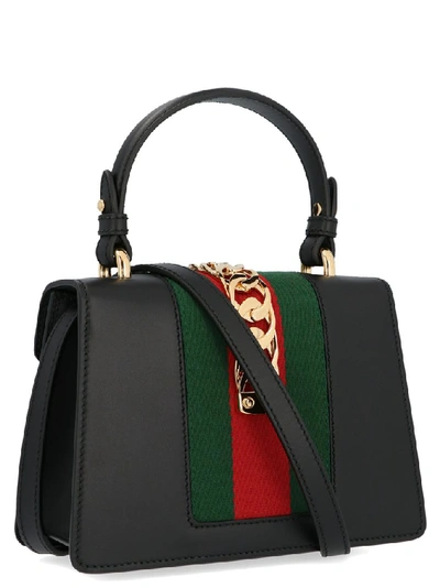 Shop Gucci Sylvie Mini Tote Bag In Black