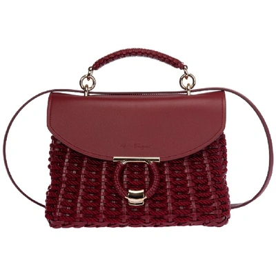 Shop Ferragamo Salvatore  Gancini Handbag In Red