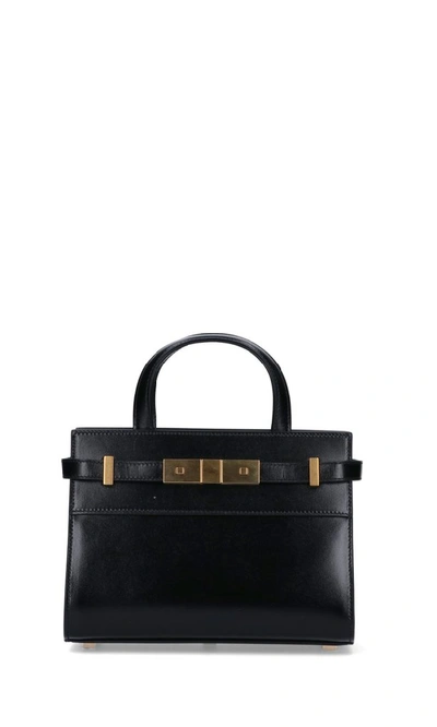 Shop Saint Laurent Manhattan Nano Shoulder Bag In Black