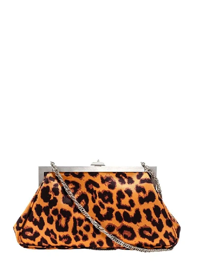 Shop Attico Leopard Print Clutch Bag In Multi