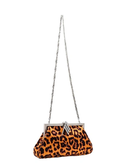 Shop Attico Leopard Print Clutch Bag In Multi