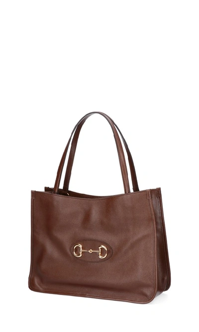 Shop Gucci 1955 Horsebit Tote Bag In Brown