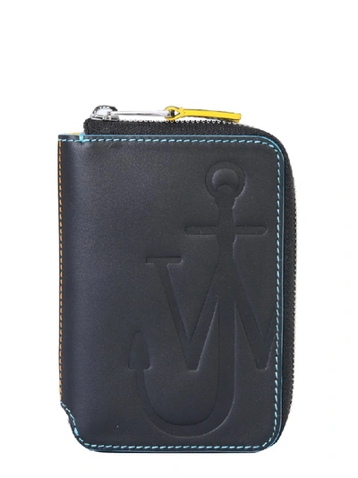 Shop Jw Anderson Anchor Zip Around Wallet In Black