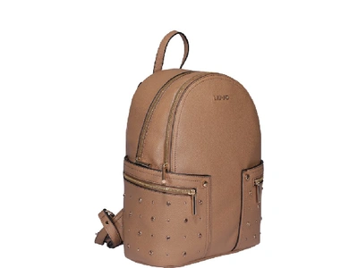 Shop Liu •jo Liu Jo Jewel Studs Backpack In Brown