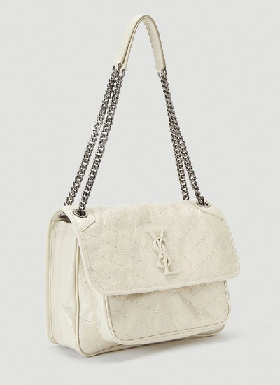 Shop Saint Laurent Niki Medium Shoulder Bag In White