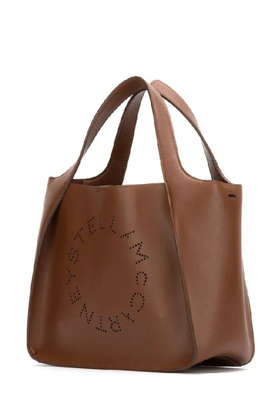 Shop Stella Mccartney Logo Tote Bag In Brown