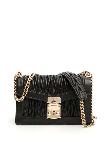 Shop Miu Miu Matelassé Chain Strap Shoulder Bag In Black