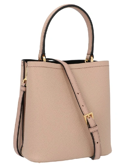 Shop Prada Panier Small Bucket Bag In Pink