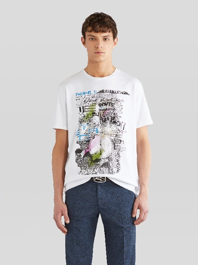 Shop Etro Punk Pattern Cotton T-shirt In White