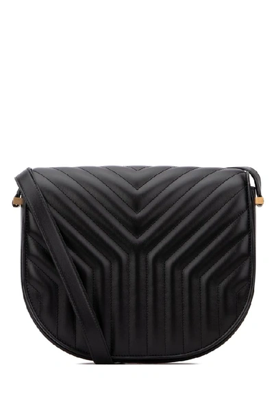 Shop Saint Laurent Joan Quilted Motif Shoulder Bag In Black