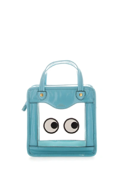 Shop Anya Hindmarch Rainy Day Eyes Tote Bag In Light Blue