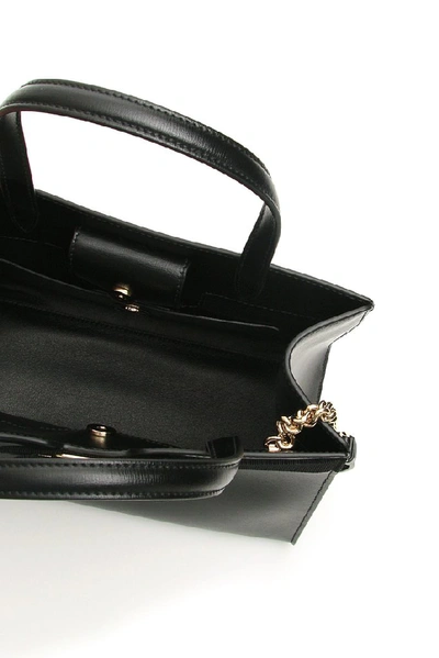 Shop Ferragamo Salvatore  Vara Bow Top Handle Bag In Black