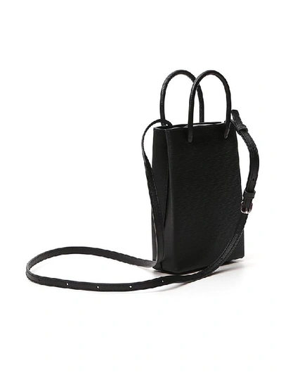 Shop Balenciaga Phone Holder Tote Bag In Black