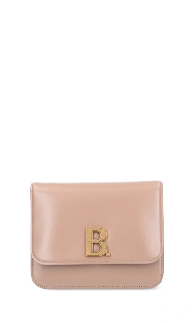 Shop Balenciaga B. Shoulder Bag In Beige