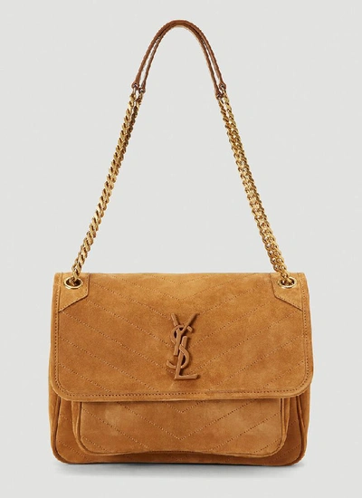 Shop Saint Laurent Niki Medium Shoulder Bag In Brown