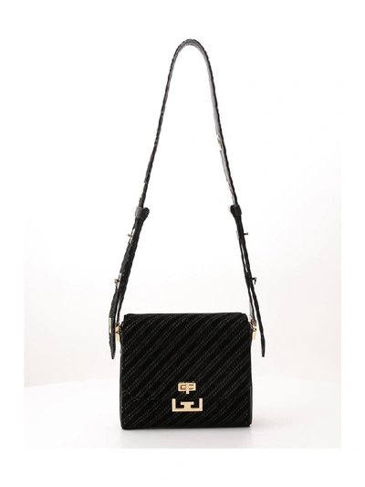 Shop Givenchy Strap Detailed Eden Shoulder Bag In Black