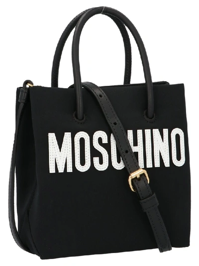 Shop Moschino Teddy Mini Tote Bag In Black