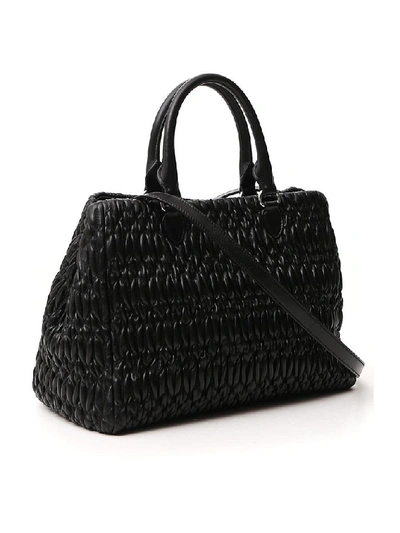 Shop Miu Miu Crystal Adorned Tote Bag In Black