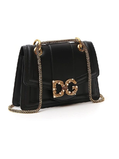 Shop Dolce & Gabbana Dg Amore Shoulder Bag In Black