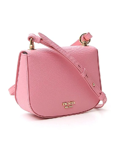 Shop Prada Lock Detail Shoulder Bag In Pink