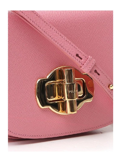 Shop Prada Lock Detail Shoulder Bag In Pink