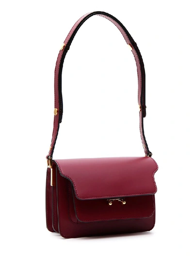 Shop Marni Mini Trunk Shoulder Bag In Red