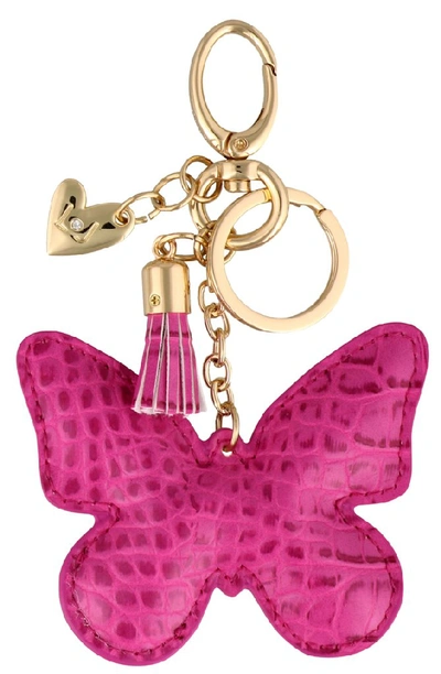 Shop Liu •jo Liu Jo Butterfly Keyring In Pink