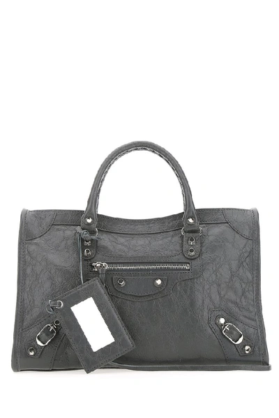 Shop Balenciaga City S Tote Bag In Grey