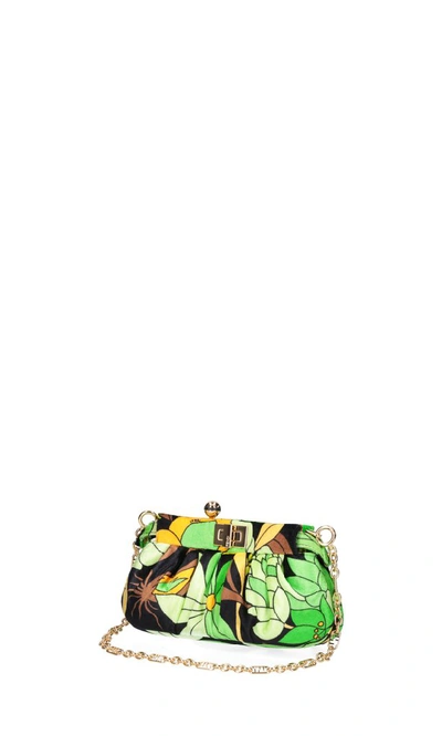 Shop Fendi Floral Print Clutch Bag In Multi