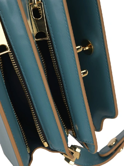 Shop Marni Trunk Reverse Shoulder Bag In Blue