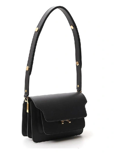 Shop Marni Mini Trunk Shoulder Bag In Black