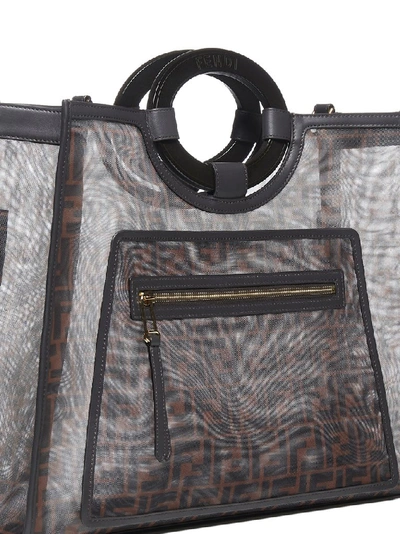 Shop Fendi Runaway Tote Bag In Brown
