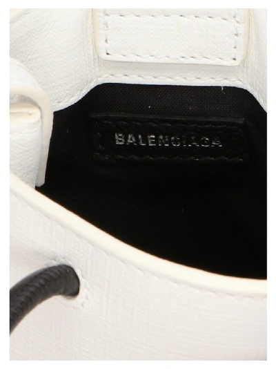 Shop Balenciaga Shopping Phone Holder Tote Bag In White