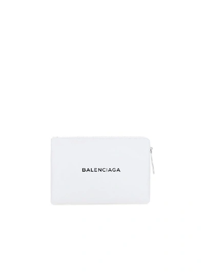 Shop Balenciaga Logo Pouch In White