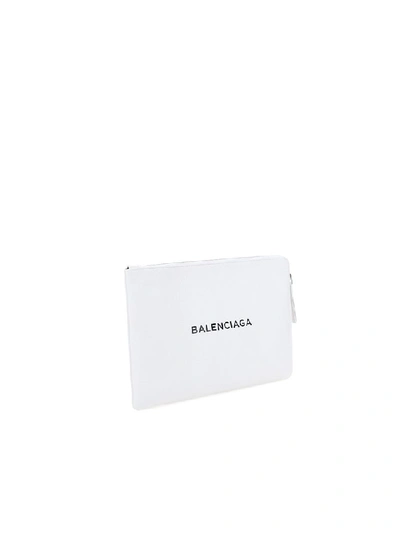 Shop Balenciaga Logo Pouch In White
