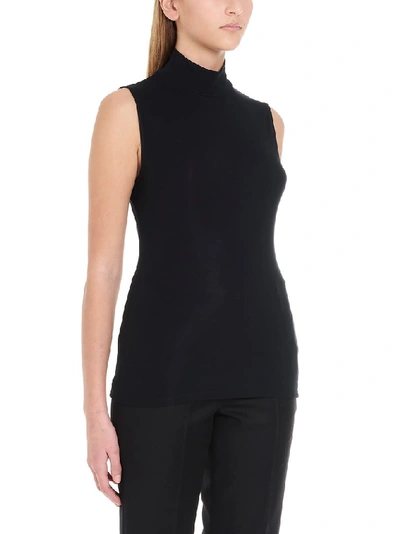 Shop Theory Turtleneck Sleeveless Top In Black