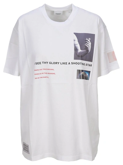 Shop Burberry Montage Printed Oversized T In White