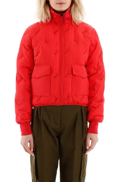 Shop Kenzo Paris Quilted Down Jacket In Red