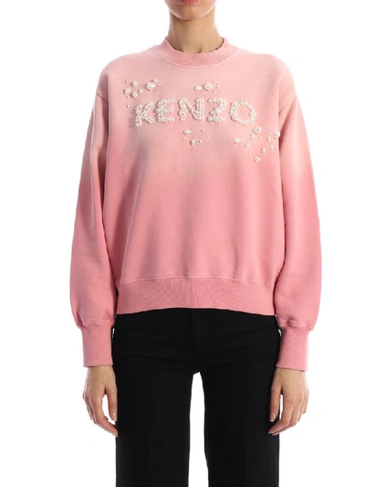 Shop Kenzo Logo Crewneck Sweatshirt In Pink