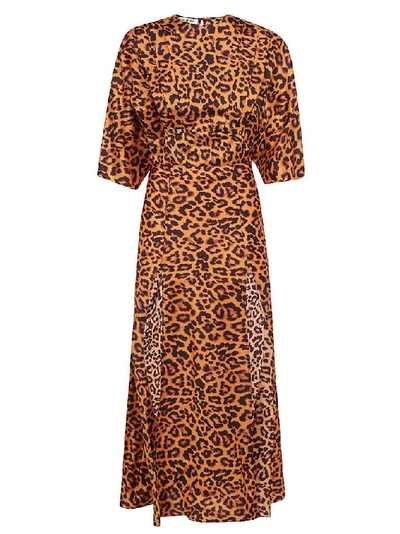 Shop Attico Leopard Print Maxi Dress In Multi
