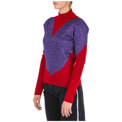 Shop Gcds Heart Turtleneck Sweater In Multi