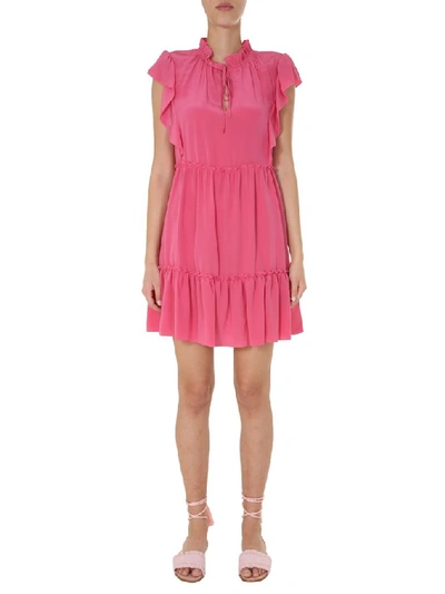 Shop Red Valentino Redvalentino Ruffle Mini Dress In Pink