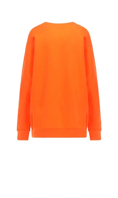 Shop Gucci Heart Print Sweatshirt In Orange