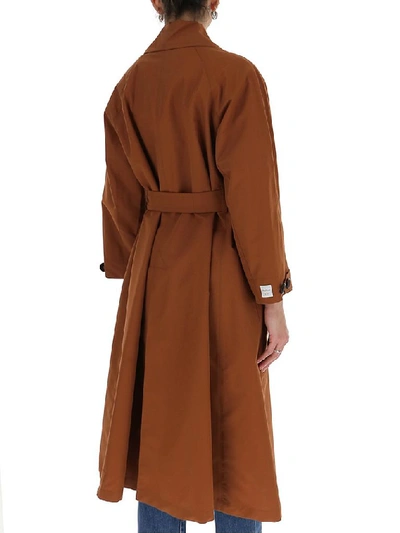 Shop Max Mara The Cube Flared Trench Coat In Brown