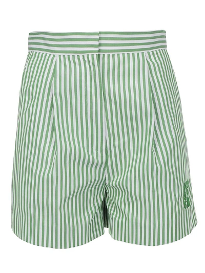 Shop Kenzo Striped Bermuda Shorts In Green