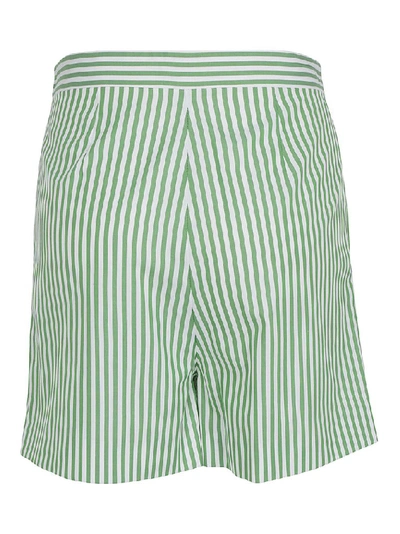 Shop Kenzo Striped Bermuda Shorts In Green