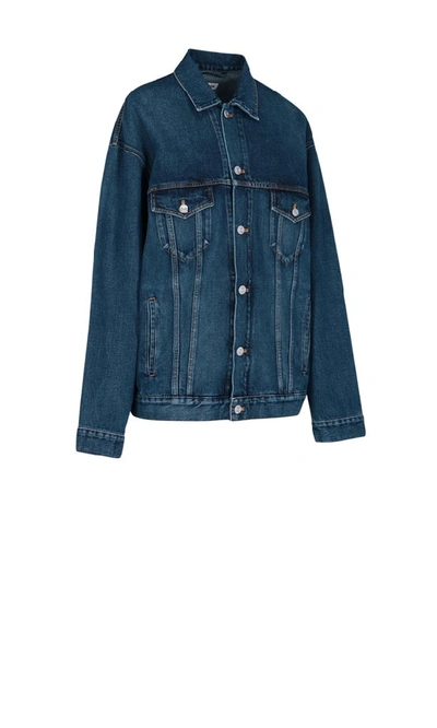 Shop Balenciaga Oversize Denim Jacket In Blue